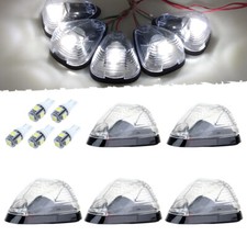 5pcs Clear Lens White Led Cab Roof Marker Lights For Ford F-250 E-350 Super Duty