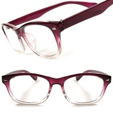 Two Tone Stunning Vintage Retro Smart Nerd Womens Clear Lens Glasses Frame E64D
