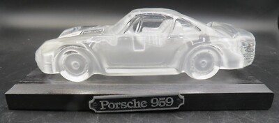 ポルシェ959 クリスタル ミニカー VTG Mikasa Porsche 959 24% Lead Crystal Glass Car w/Stand