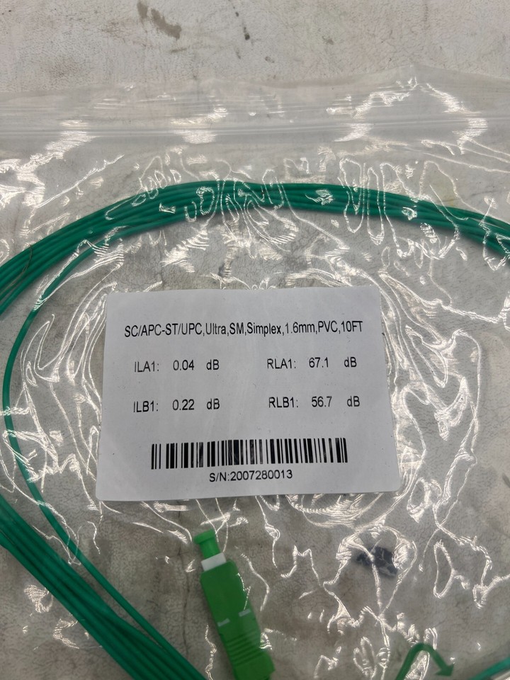 LOT OF 19 SC/APC-ST/UPC Ultra SM Simplex 1.6mm PVC 10Ft Simplex ...