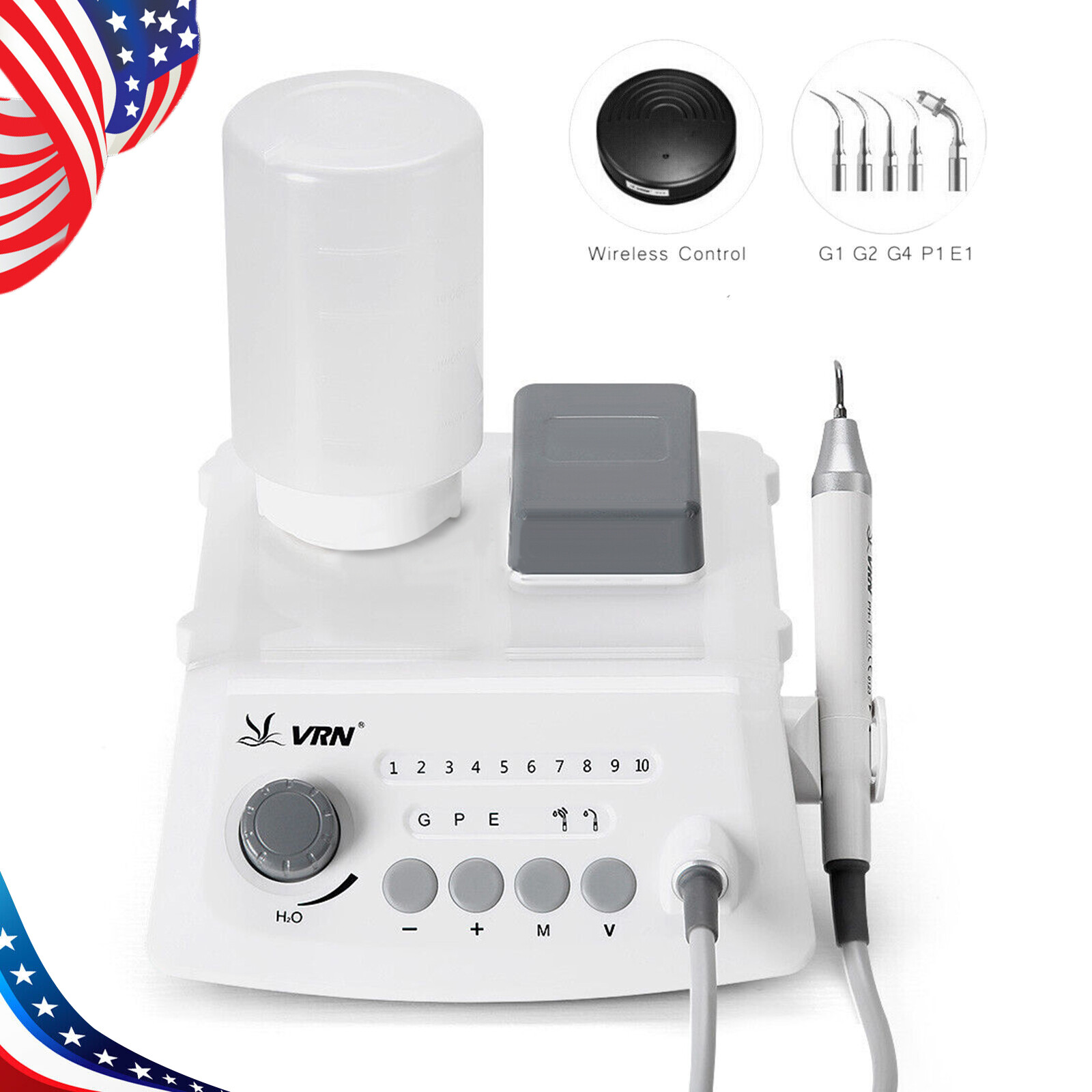 Dental Cleaning Machine UPS VRN Portable Dental Ultrasonic Piezo Scaler - LED Display With Detachable Handpiece (Professional Use) Professional Teeth Cleaner