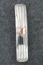 Coral  Sterling Silver Hair Barrette - Jolene Begay