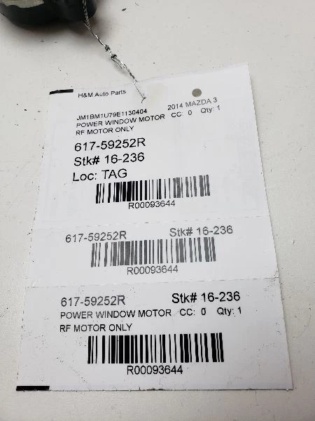 2014 Mazda 3 Front Right Power Window Motor Only BHN95858X Foto 4 de 4