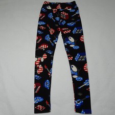 LuLaRoe One Size Patriotic Music Instruments 4th of July Stretch Leggings