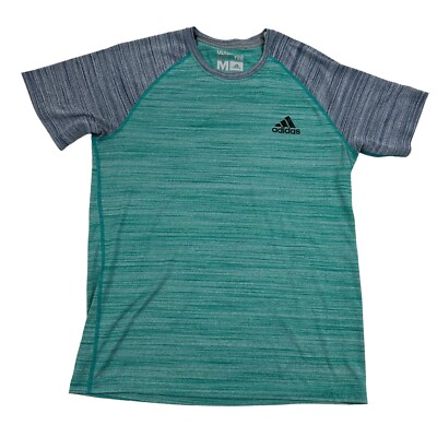 Adidas Climalite The Ultimate Tee Teal Gray Space Dye Raglan T