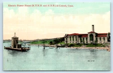 CT Greenwich Connecticut Cos Cob Mianus River Electric Power House Postcard