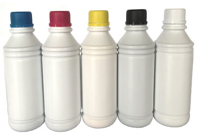 5X500ml DTF Inks CMYKW Direct to Film Printer Film Hot Melt Powder Heat Transfer