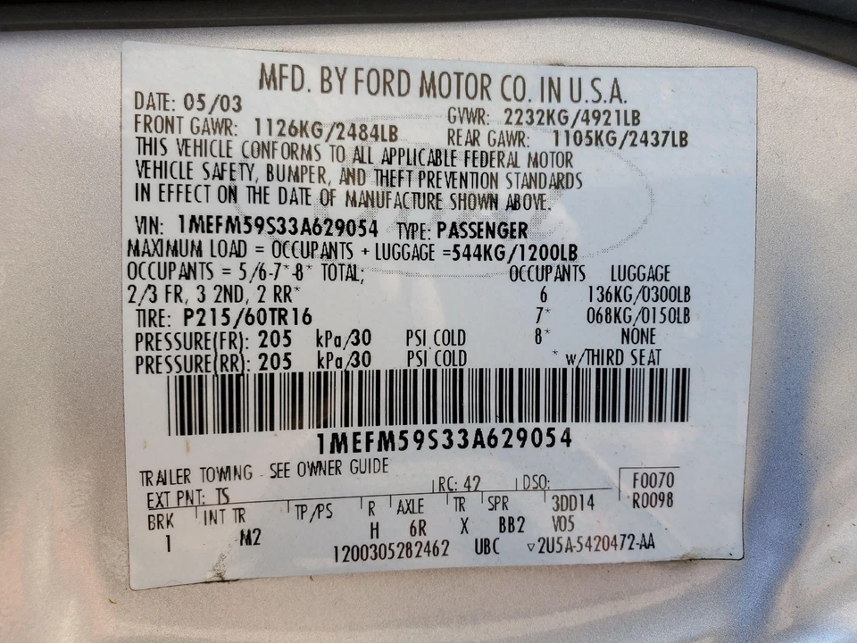 Conjunto de manija de puerta exterior trasera derecha derecha Mercury Sable 1999-2005 (plateado) Foto 3 de 4