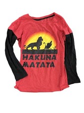 Disny Lion King Hakuna Matata Simba Long Sleeve T-Shirt Size Youth XL