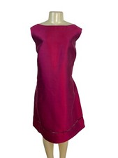 Oscar De La Renta Womens Fuchsia Sleeveless Shift Dress With Back Zipper Sz 18W