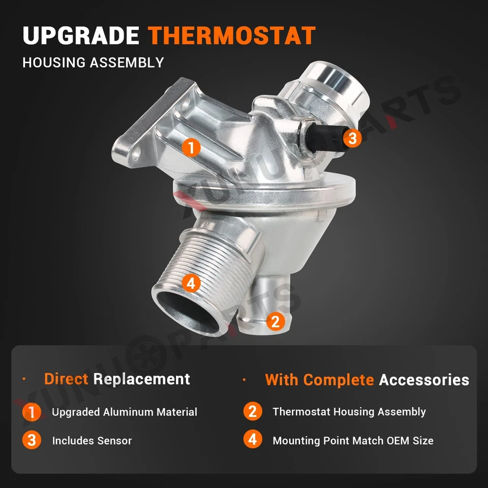 Conjunto de carcasa de termostato de aluminio para BMW 328i 528i xDrive 2012-16 2,0 L Turbo Foto 4 de 4