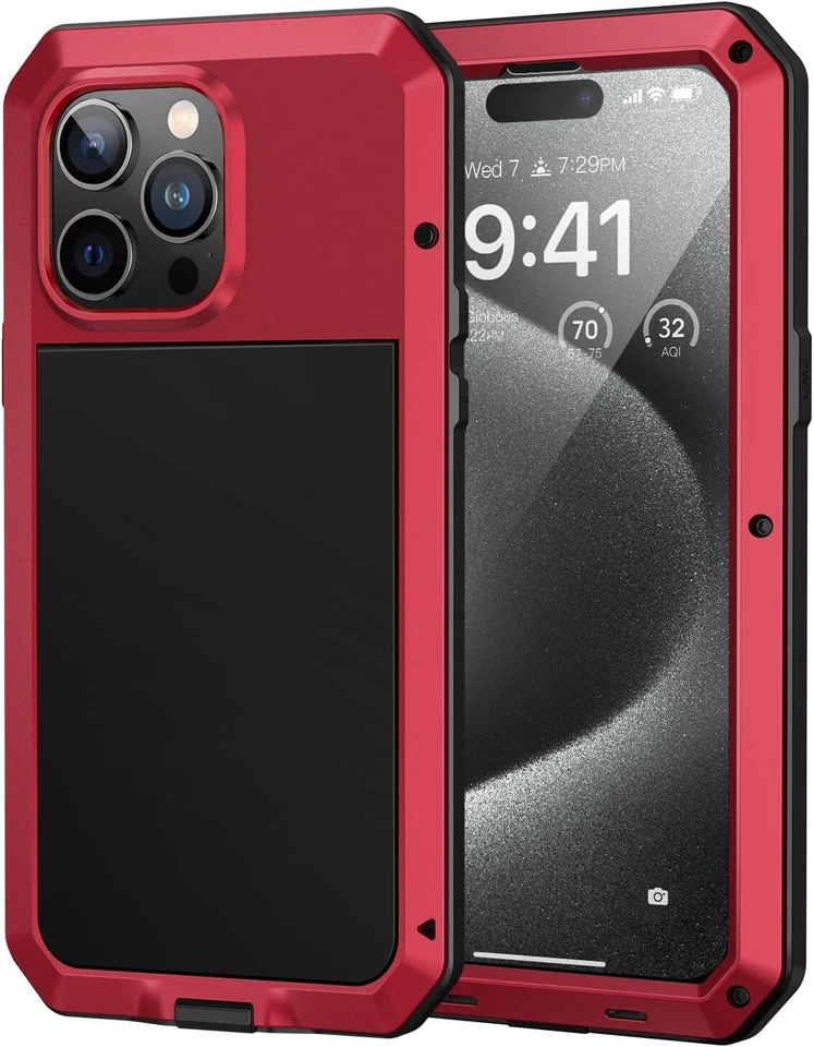 Funda protectora de metal blindada de alta resistencia para iPhone 16 15 14 13 12 11 Pro Max 8 7 SE 3 Foto 4 de 4