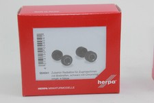 Herpa 054041 Kit Ruote per Trattori con Pneumatici Larghi Nero con Anello Cromato 