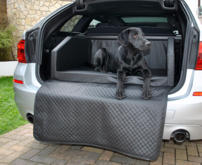 Hundebett Kofferraum Bett Travel Autohundebett Schutzdecke Schwarz 100x80x38 cm