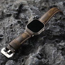 Genuine Leather Strap Watch Band For Apple Watch Ultra 3 Series 11 10 45/46/49mm