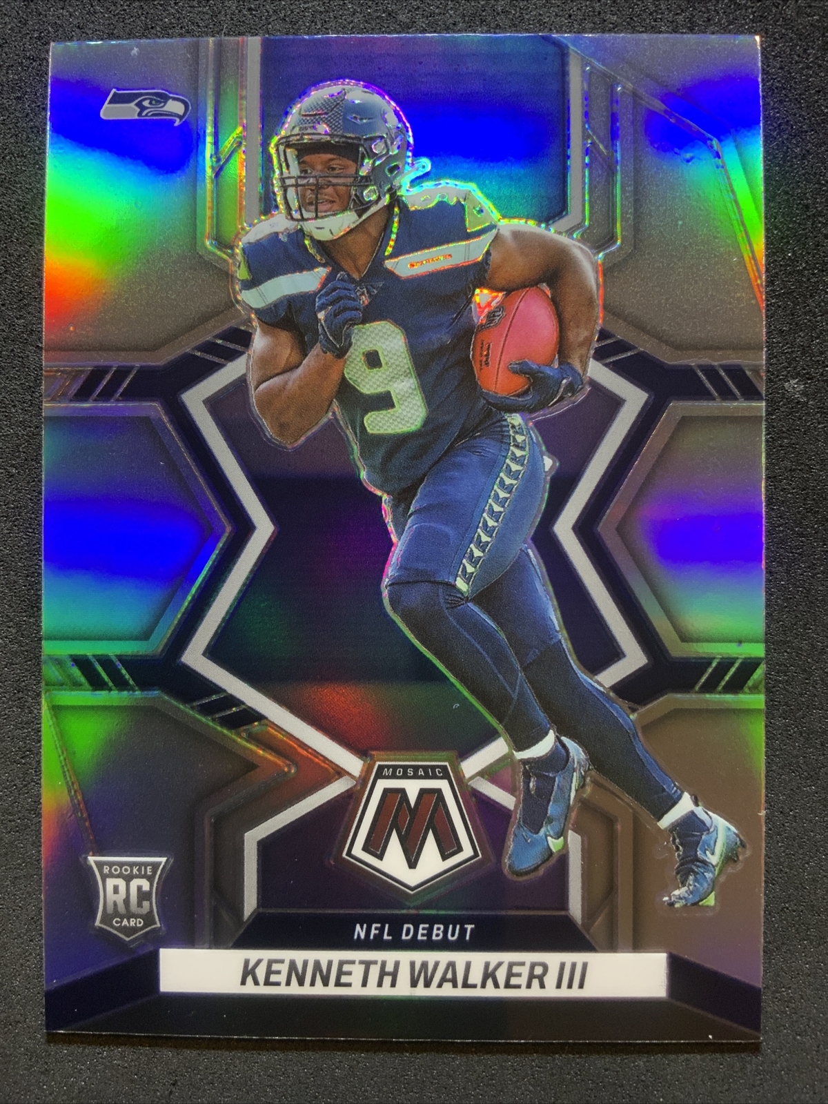 2022 Mosaic Silver Football Card Kenneth Walker NFL Debut RC Rookie #284 (DS)