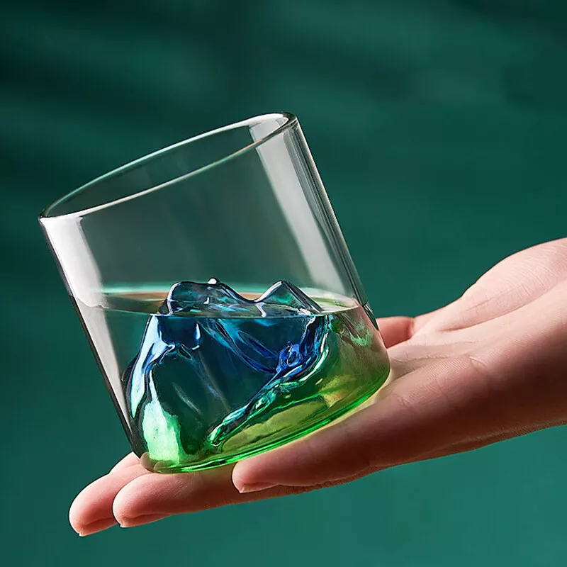 Japanese 3D Mountain Whiskey Glass Glacier Rock Glasses Cup Wine Tumbl z
