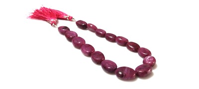 Natural  Ruby Corundum Oval 9x11-12x15mm Smooth Gemstone Beads 8''Inch
