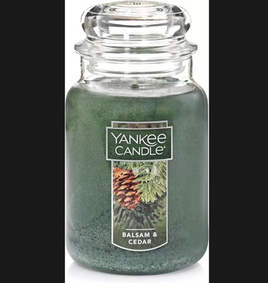 BALSAM CEDAR LARGE YANKEE CANDLE JAR CHRISTMAS & HOLIDAYS CANDLE SCENT