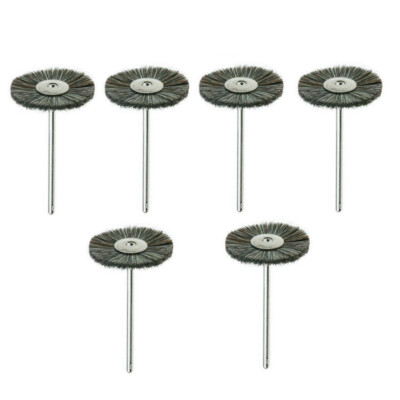MINI MOUNTED BRISTLE WHEELS STIFF 1'' DIA. PKG OF 6 JEWELRY FOREDOM DREMEL TOOLS