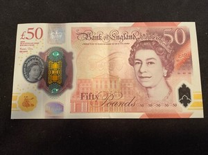 Great Britain UK British 50 Pounds polymer banknote Queen Elizabeth II 2020