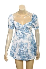 Rhode Resort Toile Printed Top S 4 Women Casual Sweetheart Neck Blouse NEW 40555