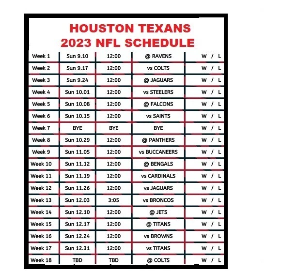 Texans schedule sale