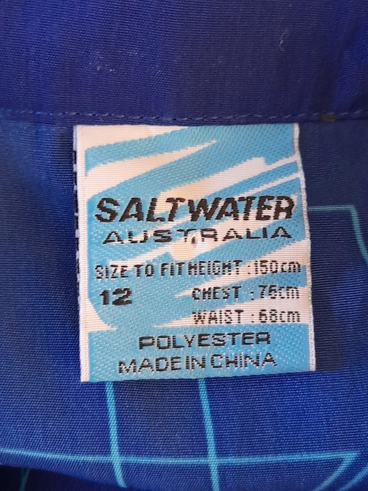 Salt Water Australia Button Up Shirt Blue Anime Size 12 - image 3 of 4