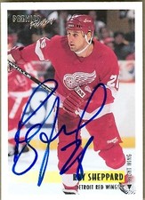 Ray Sheppard autographed Hockey Card (Detroit Red Wings) 1995 Topps Premier #429