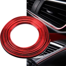 RED Universal Car Dashboard Decor Line Strip Interior Moldings Trim Accessories