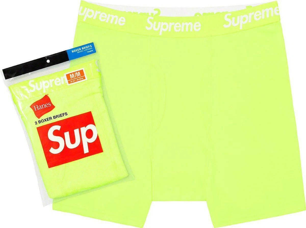 Grand boxer jaune fluorescent Supreme Hanes