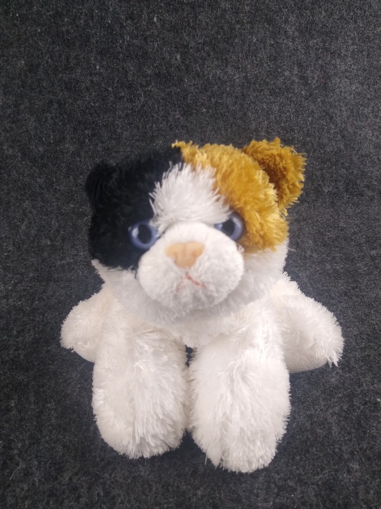Aurora Calico Cat Plush Bean Bag Blue Eyes Kitty Kitten Stuffed Animal 8 inch