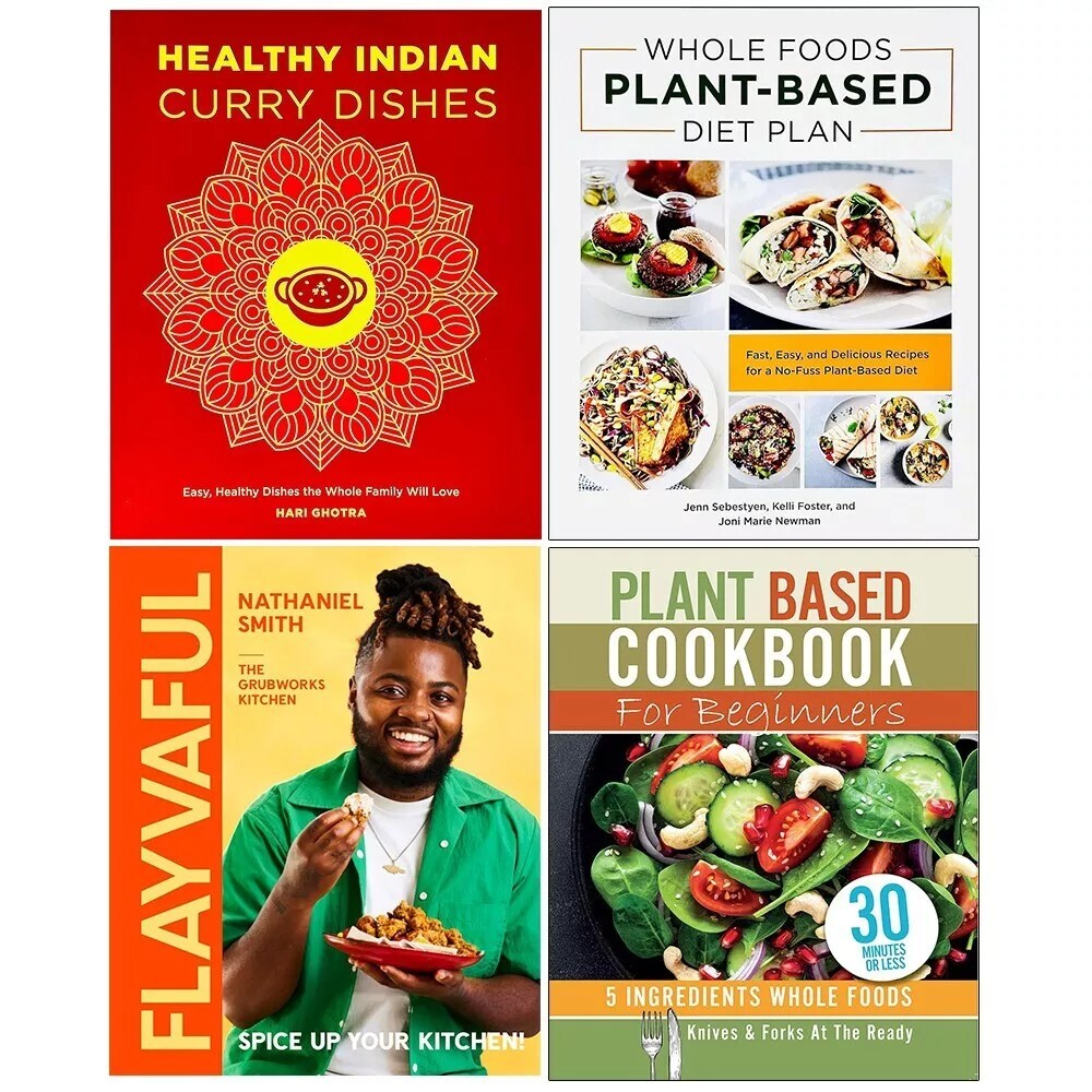 Hari Ghotra, Nathaniel Smith Unisex Whole Foods Plant,Healthy Indian Curry Dishes,Flayvaful (Hb), Plant Based 4 Books Set - Image 4