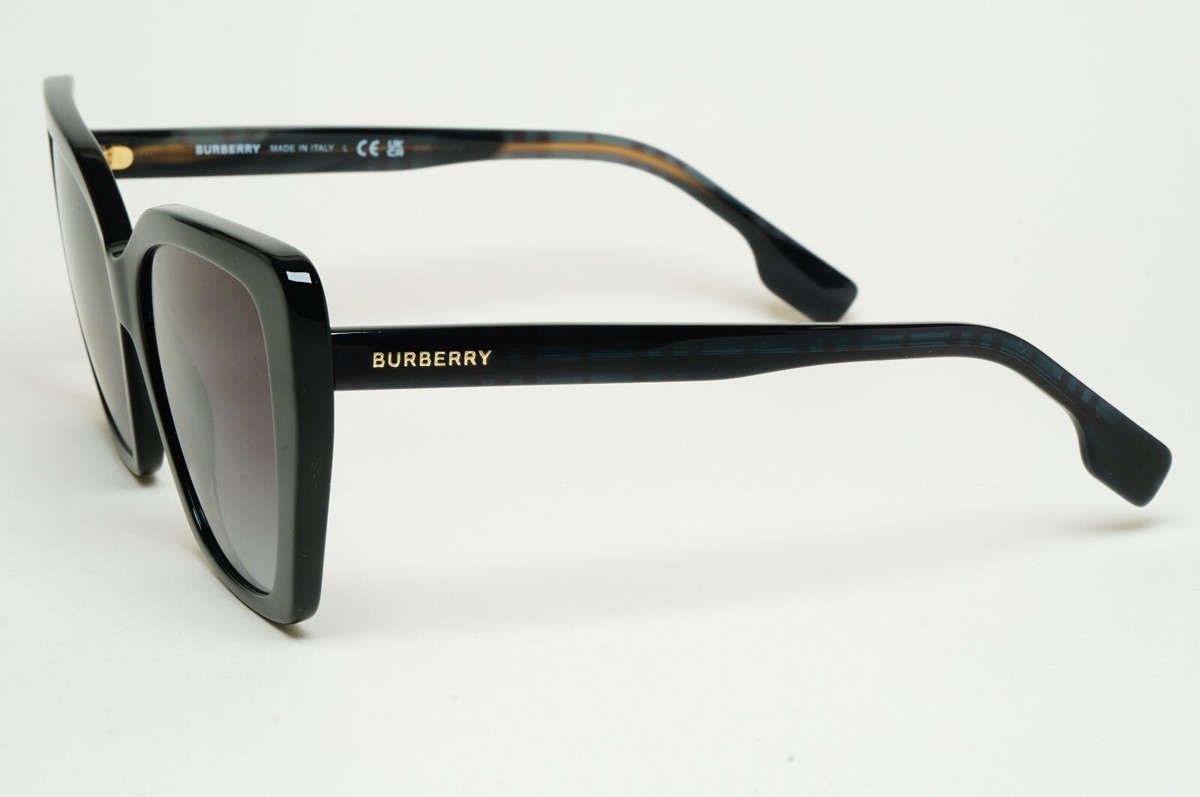 Burberry Womens Black Square‎ Sunglasses B4366-F 3980/T3 55mm Polarized Check Square Sunglasses in Black/beige - Women | Burberry  main image 3