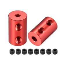 Shaft Coupling 3mm to 4mm Bore L20xD12 Robot Motor Wheel Rigid Coupler Red 2 Pcs