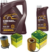 Inspektionspaket 6L Mannol Diesel TDI 5W-30 FüR Opel Meriva Combo Tour 1.7 Cdti