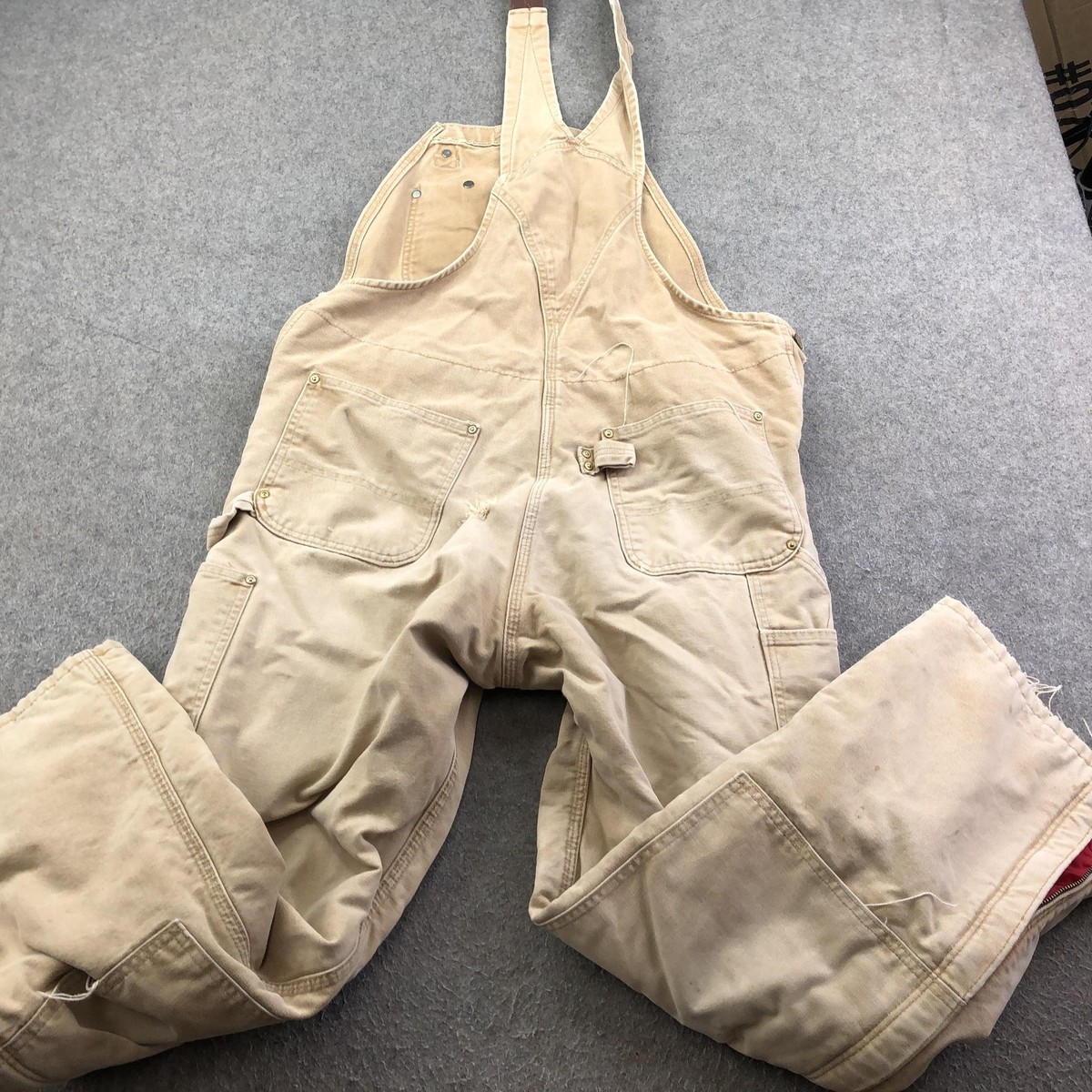 Vintage Carhartt Duck Bib Overalls Mens 36x32 Quilt Lined Double