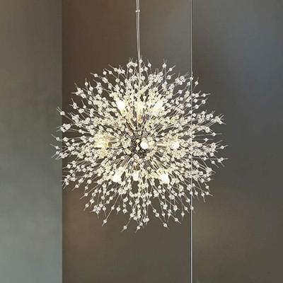 Modern Dandelion Chandelier, 9-Light Crystal Pendant for Any Room