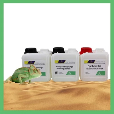 SKRESIN 3 kg TOP Epoxidharz Versiegelung für Terrarium und Aquarium klar (14,32 EUR/kg)