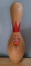 Vintage 1950s Brunswick King Red Crown Bowling Pin EX- Table Lamp GREAT LABEL