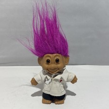 Troll Doll "Doctor" with Fuscia Hair, 5in Tall