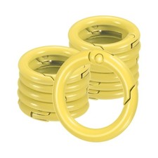 12-Pack Metal Spring O Rings, 5/8" Zinc Alloy Keyring Buckle Yellow