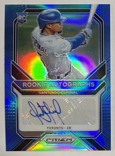 Santiago Espinal 2021 Panini Prizm Carolina Blue Rookie Auto #d 36/50 #RA-SE RC