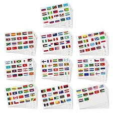 384 Pieces World Flag Stickers Assorted Country Stickers Flags Self-Adhesive