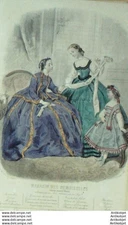 1864 Ladies Shop Fashion Engraving # 10 (Watercolor Old Fashion Plate)