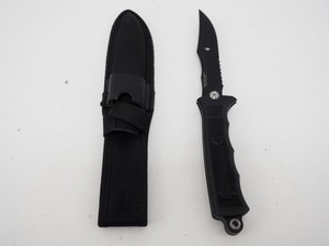 New! SOG Revolver Black Swivel Knife Saw Combo w/ Sheath Robbie Roberson Design