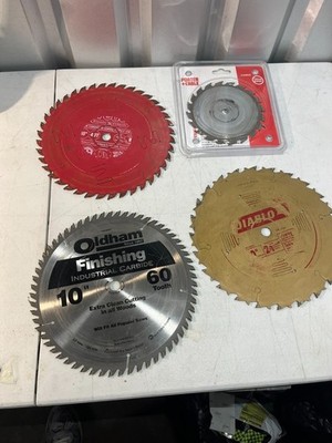 4pc Saw Blade Lot 10'' Freud Premier Fusion Diablo Oldham + 6'' Porter Cable