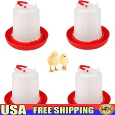Plastic Poultry Drinker Kit 4 Pack Chick Waterer 1.5L Feeder Container New