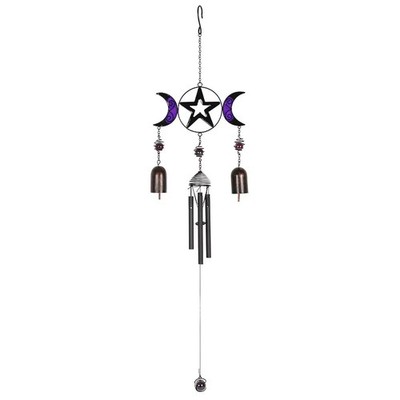 something different Triple Moon Windchime with Bells Wind Chime
