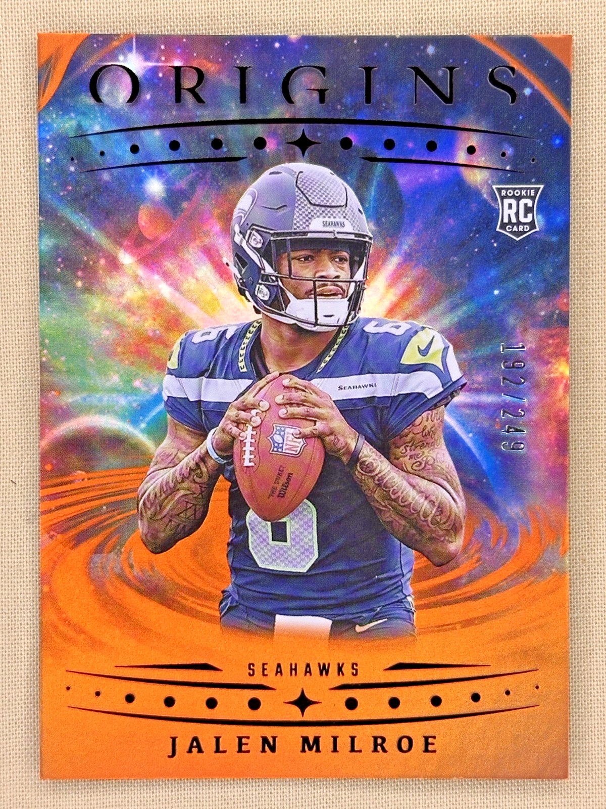 2025 Panini Origins Jalen Milroe RC Holo Orange /249 Seattle Seahawks #103